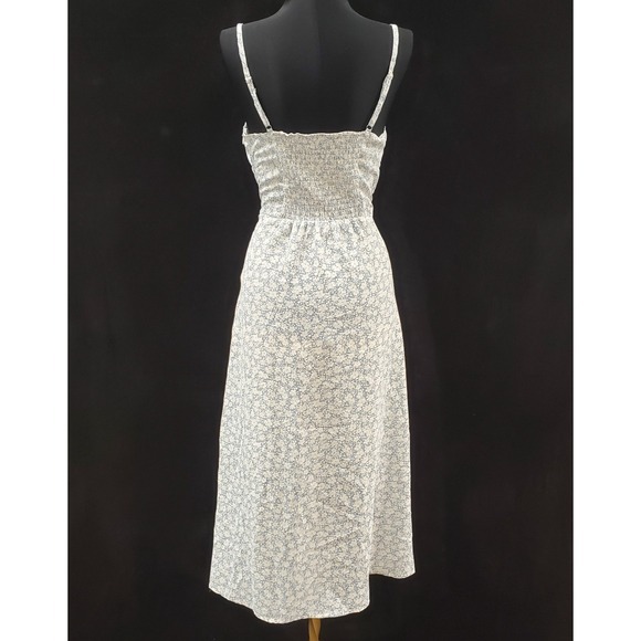 Shein Womens Dainty Floral Babydoll Milkmaid Midi Dress‎ Size 4 Blue Coquette - Picture 3 of 11